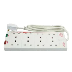 None Masterplug 8 Socket Surge Extension Lead 2m White