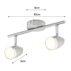 Vector 2 Bar LED Spotlight - Satin Nickel 10 Vector 2 Bar LED Spotlight - Satin Nickel -Energizer Sales Store 12810128 1404843073148588