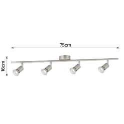 Rochdale 4 Lamp Spotlight Bar - Brushed Stainless Steel -Energizer Sales Store 12813665 1874843086172161