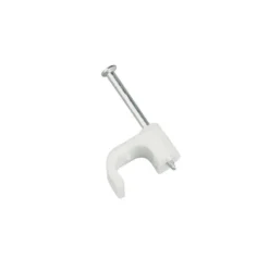 Masterplug Flat Cable Clips 0.75mm White 20 Pack