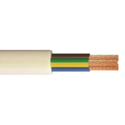 None Pitacs 0.5mm 3 Core Round Flexible Cable 5m White 2183Y