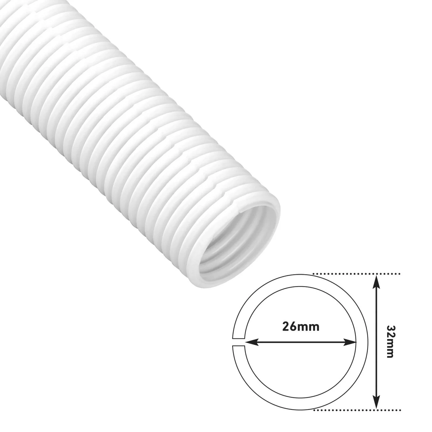 D-Line Cable Tidy Tube 32mm X 1.1m White 6 D-Line Cable Tidy Tube 32mm X 1.1m White - Image 4