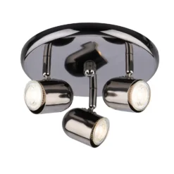 Phoenix 3 Lamp Spotlight Plate - Black Chrome