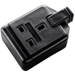 Masterplug 1 Socket Heavy Duty Rewirable Trailing Socket Black