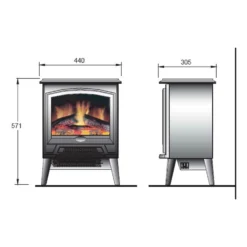 Dimplex Casper Optiflame® 2kW Freestanding Electric Stove With Realistic Log Effect Fuel Bed - Black -Energizer Sales Store 12818925 1104833223468359