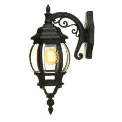 Lutec Canterbury E27 Outdoor Wall Lantern - Black -Energizer Sales Store 12819092 1134832977177767