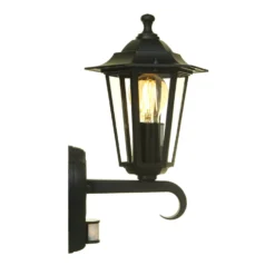 Lutec Corniche PIR Outdoor Wall Lantern - Black -Energizer Sales Store 12819204 7284832981468412
