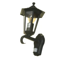 Lutec Corniche PIR Outdoor Wall Lantern - Black -Energizer Sales Store 12819204 8204832981700393