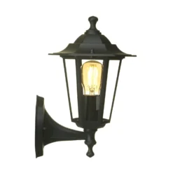 Lutec Corniche E27 Outdoor Wall Lantern - Black -Energizer Sales Store 12819209 3434832981832225