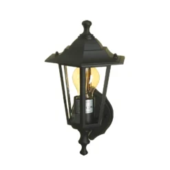 Lutec Corniche E27 Outdoor Wall Lantern - Black -Energizer Sales Store 12819209 8594832981749311