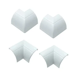 D-Line Quadrant Decorative Trunking Clip Over Internal & External Bends 4 Pack 22mm X 22mm White
