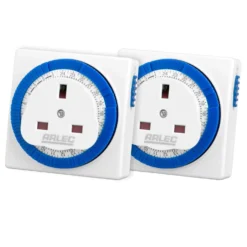 Arlec 24 Hour Compact Timer Socket White 2 Pack
