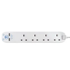 Masterplug 4 Socket 2 USB Surge Extension Lead 2m White -Energizer Sales Store 12820921 1714832956662072
