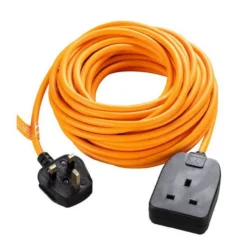 Masterplug 1 Socket Heavy Duty Extension Lead 10m Orange/Black