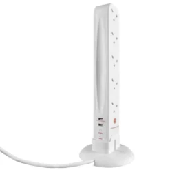Masterplug 10 Socket 2 USB Surge Tower Extension Lead 1m White -Energizer Sales Store 12820924 1054832957820915