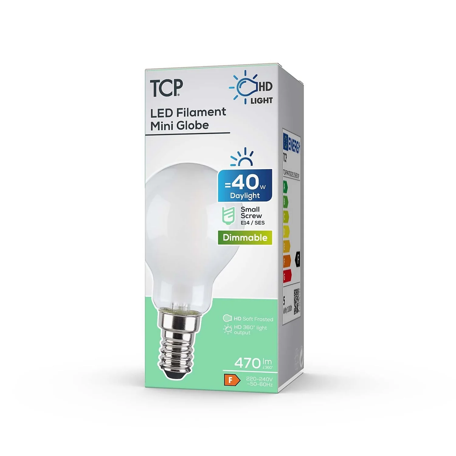 TCP Filament Globe Coat 40W SES Cool Dimmable Light Bulb 4 TCP Filament Globe Coat 40W SES Cool Dimmable Light Bulb - Image 2