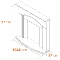 Αδάμ Adam Truro Fireplace Surround & Blenheim Electric Fire With Flat To Wall Fitting - Cream & Brass -Energizer Sales Store 12827025 1164869653662323