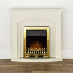 Αδάμ Adam Truro Fireplace Surround & Blenheim Electric Fire With Flat To Wall Fitting - Cream & Brass -Energizer Sales Store 12827025 2094869653637369