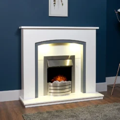 Αδάμ Adam Comet Electric Fire With Inset Fitting - Brushed Steel -Energizer Sales Store 12827036 1954869654176496