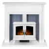 Αδάμ Adam Florence Fireplace Surround & Woodhouse Electric Stove With Flat To Wall Fitting - White -Energizer Sales Store 12827138 1174869653889819