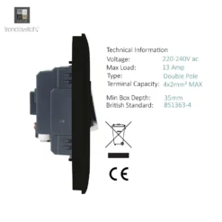 Trendi Switch Fused Spur Switch In Screwless Black -Energizer Sales Store 12828110 8074938692725101