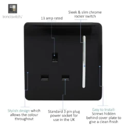 Trendi Switch 1 Gang 13 Amp Plug Socket In Screwless Black 8 Trendi Switch 1 Gang 13 Amp Plug Socket In Screwless Black -Energizer Sales Store 12828247 1554948219410801