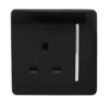 Trendi Switch 1 Gang 13 Amp Plug Socket In Screwless Black