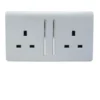 Trendi Switch 2 Gang 13 Amp Long Switched Plug Socket In Screwless Silver -Energizer Sales Store 12828262 2734831589759643