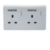 Trendi Switch 2 Gang 13 Amp Short Switched Plug 4x USB Socket In Screwless Silver -Energizer Sales Store 12828275 1534938689408535
