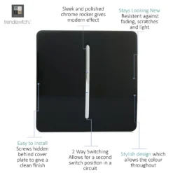 Trendi Switch 1 Gang 2 Way 10 Amp Rocker Light Switch In Screwless Black 10 Trendi Switch 1 Gang 2 Way 10 Amp Rocker Light Switch In Screwless Black -Energizer Sales Store 12828280 1634929323892192
