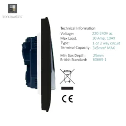 Trendi Switch 1 Gang 2 Way 10 Amp Rocker Light Switch In Screwless Black 11 Trendi Switch 1 Gang 2 Way 10 Amp Rocker Light Switch In Screwless Black -Energizer Sales Store 12828280 1674929323967726