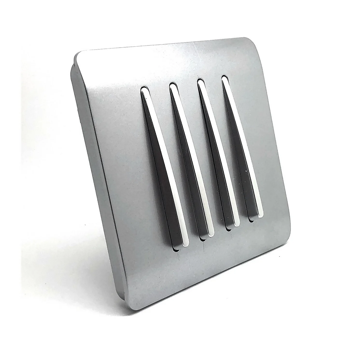 Trendi Switch 4 Gang 2 Way 10 Amp Rocker Light Switch In Screwless Silver 4 Trendi Switch 4 Gang 2 Way 10 Amp Rocker Light Switch In Screwless Silver - Image 2