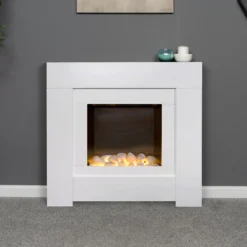 Αδάμ Adam Brooklyn Electric Fire Suite With Flat To Wall Fitting - White -Energizer Sales Store 12828997 6734869651749610