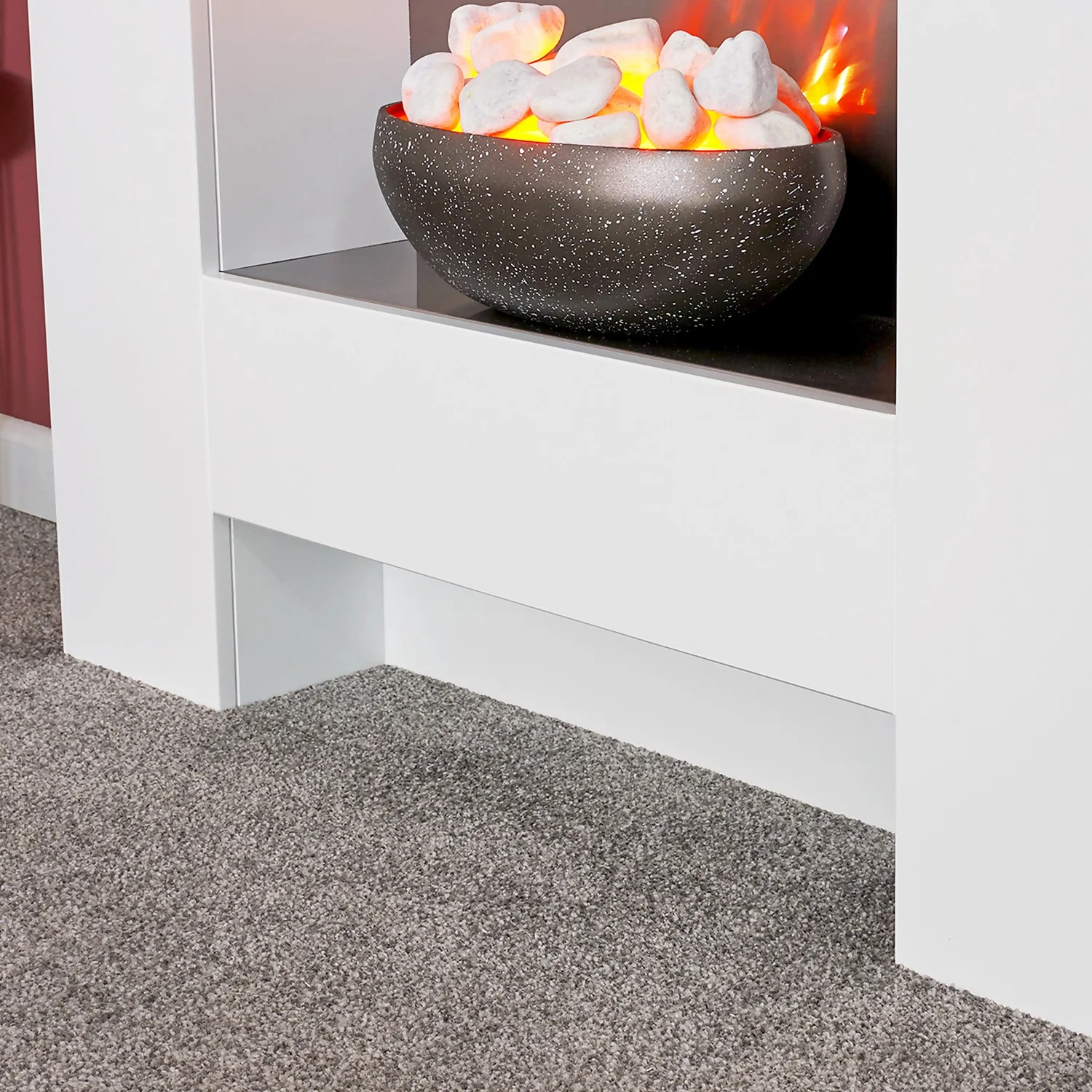 Αδάμ Adam Cubist Electric Fire Suite With Flat To Wall Fitting - White 5 Αδάμ Adam Cubist Electric Fire Suite With Flat To Wall Fitting - White - Image 3