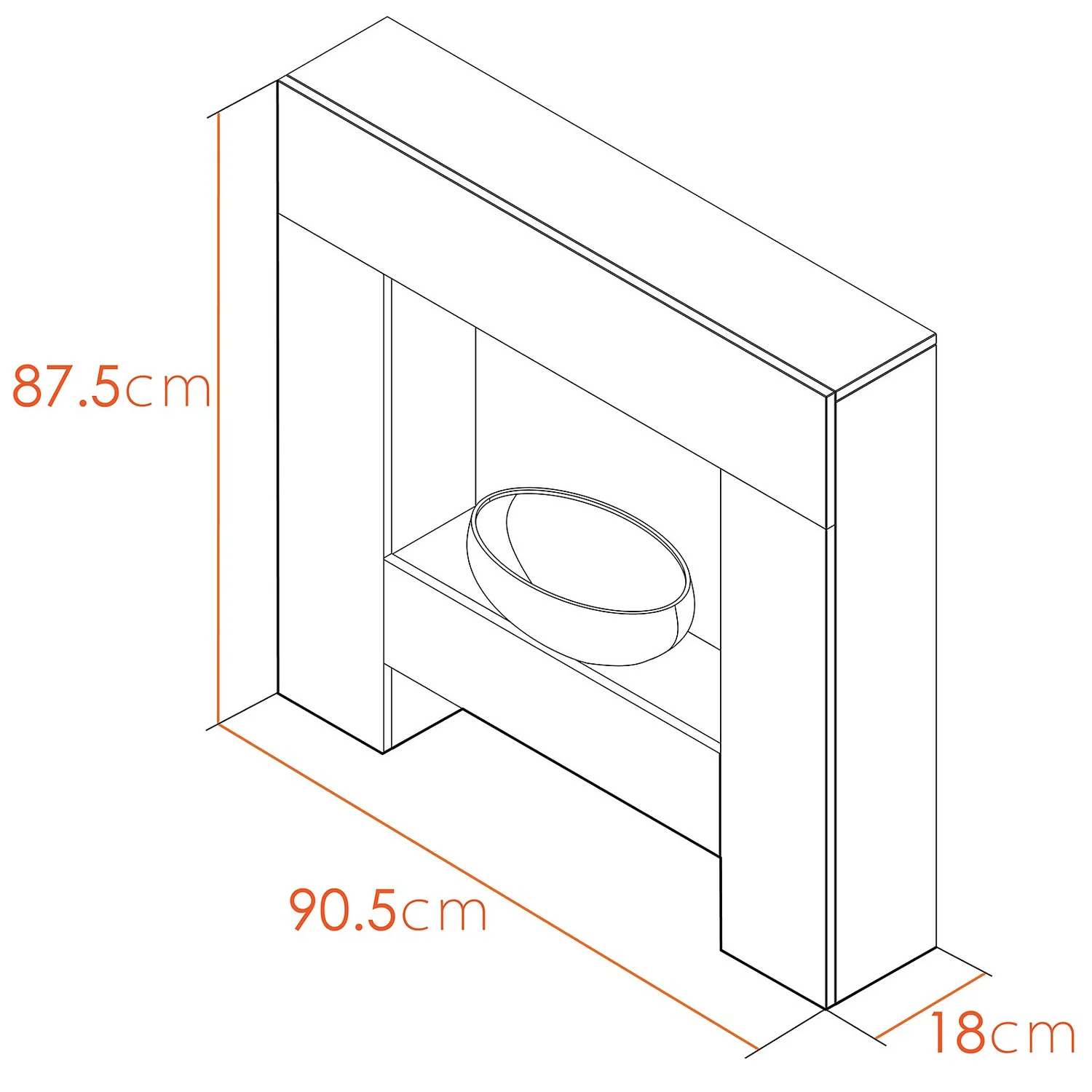 Αδάμ Adam Cubist Electric Fire Suite With Flat To Wall Fitting - White 7 Αδάμ Adam Cubist Electric Fire Suite With Flat To Wall Fitting - White - Image 5