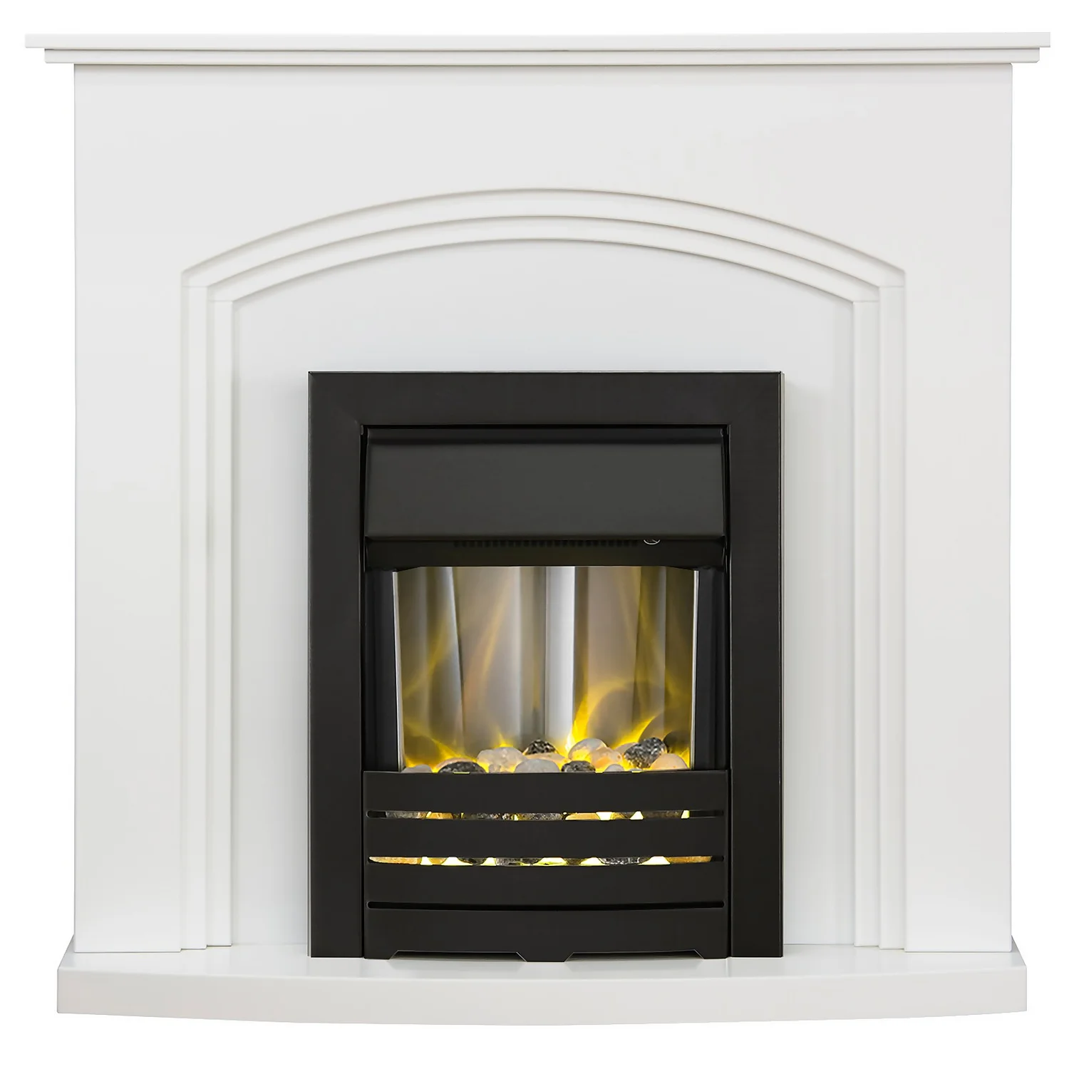 Αδάμ Adam Truro Fireplace Surround & Helios Electric Fire With Flat To Wall Fitting - White & Black 3 Αδάμ Adam Truro Fireplace Surround & Helios Electric Fire With Flat To Wall Fitting - White & Black