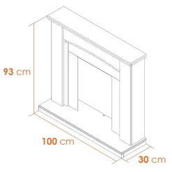 Αδάμ Adam Chilton Fireplace Surround & Helios Electric Fire With Flat To Wall Fitting - White, Grey & Brushed Steel -Energizer Sales Store 12829015 7434869653967750