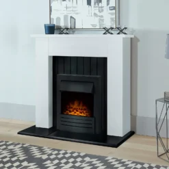 Αδάμ Adam Chessington Fireplace Surround & Eclipse Electric Fire With Flat To Wall Fitting - White & Black -Energizer Sales Store 12829018 1534869653688354