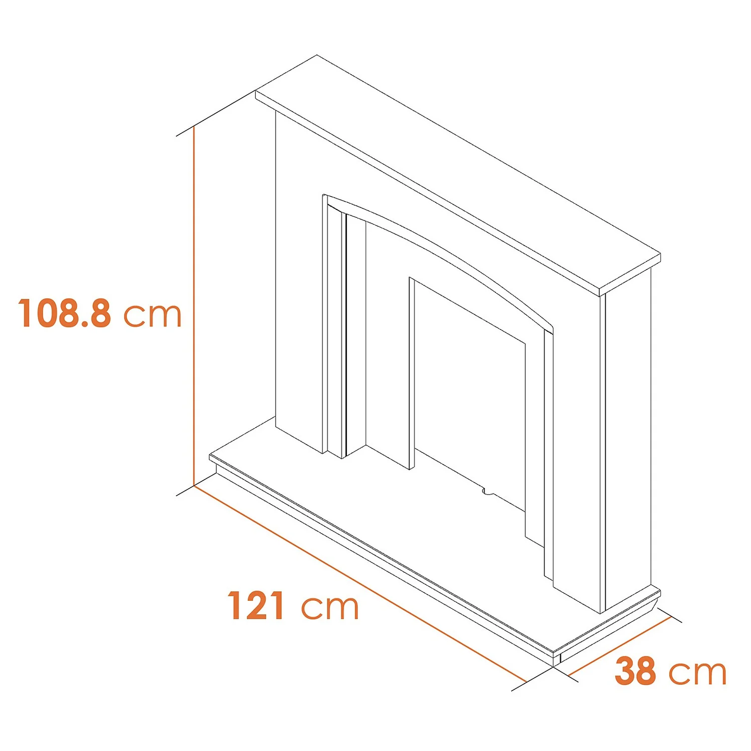 Αδάμ Adam Tuscany Fireplace Surround & Comet Electric Fire With Downlights & Flat To Wall Fitting - White, Grey & Brushed Steel 7 Αδάμ Adam Tuscany Fireplace Surround & Comet Electric Fire With Downlights & Flat To Wall Fitting - White, Grey & Brushed Steel - Image 5