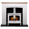 Αδάμ Adam Siena Fireplace Surround & Woodhouse Electric Stove With Flat To Wall Fitting - White & Black -Energizer Sales Store 12829153 4964869650699241