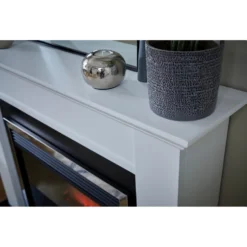 Suncrest Antigua Electric Fire Suite With Smart Remote & Flat To Wall Fitting - White, Graphite & Chrome -Energizer Sales Store 12829289 1064993138936080