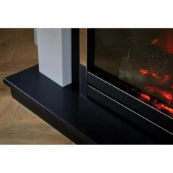Suncrest Antigua Electric Fire Suite With Smart Remote & Flat To Wall Fitting - White, Graphite & Chrome -Energizer Sales Store 12829289 3914993138989006