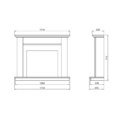 Suncrest Antigua Electric Fire Suite With Smart Remote & Flat To Wall Fitting - White, Graphite & Chrome -Energizer Sales Store 12829289 6704993139040225