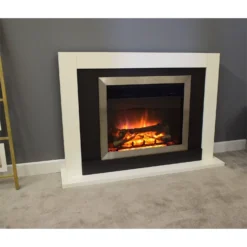 Suncrest Romney Electric Fire Suite With Flat To Wall Fitting - White