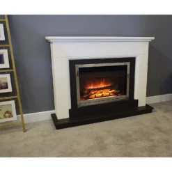 Suncrest Talent Electric Fire Suite With Smart Remote & Flat To Wall Fitting - White, Graphite & Chrome