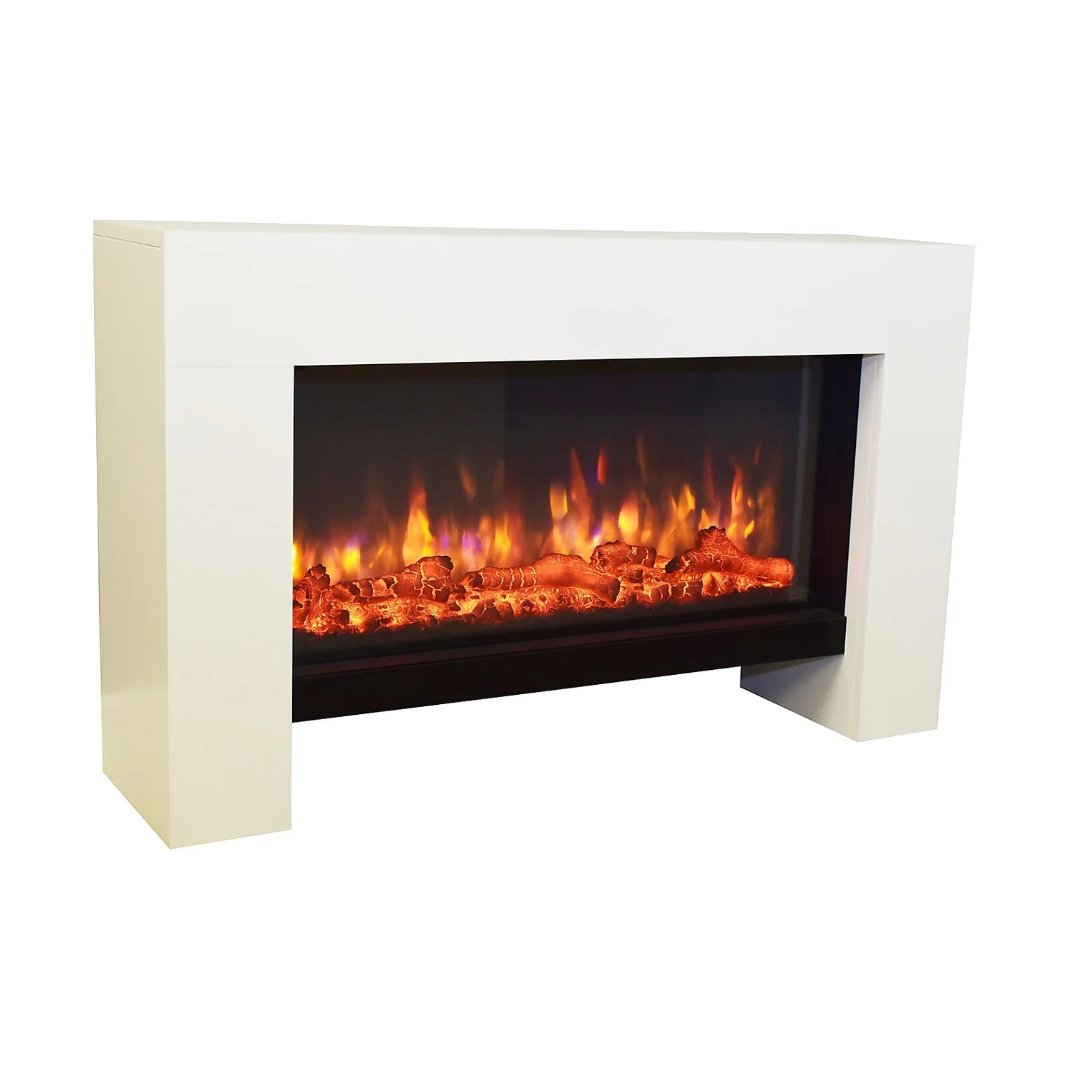 Suncrest Detroit Optiflame Electric Fire Suite With Flat To Wall Fitting - White 3 Suncrest Detroit Optiflame Electric Fire Suite With Flat To Wall Fitting - White