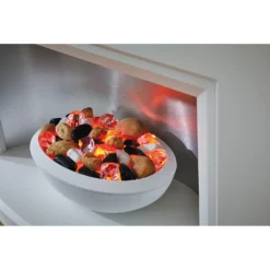 Suncrest Stockeld Electric Fire Suite With Smart Remote & Flat To Wall Fitting - White & Brushed Steel -Energizer Sales Store 12829317 2124993139169936