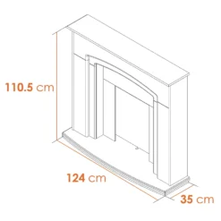 Αδάμ Adam Falmouth Fireplace Surround & Eclipse Electric Fire With Downlights & Flat To Wall Fitting - Cream & Brass -Energizer Sales Store 12832683 1984869650631801