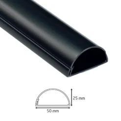 D-Line Maxi Decorative Self-Adhesive Cable Trunking - 50mm X 25mm X 1m, Black -Energizer Sales Store 12833213 3264833198988926