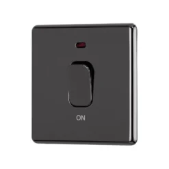 Arlec Fusion 50A 1Gang Double Pole Black Nickel Single Switch